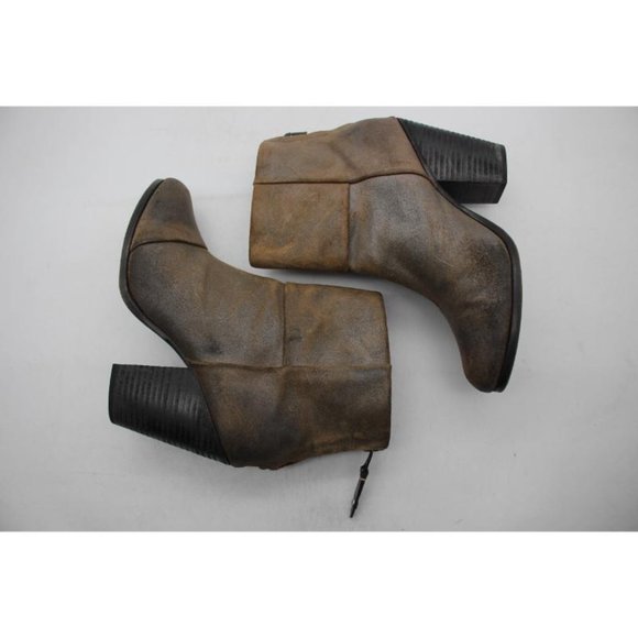 Rag & Bone Boots Newbury Women's 38.5 / 8.5 Bootie Distressed Brown Suede Heel - Picture 8 of 10
